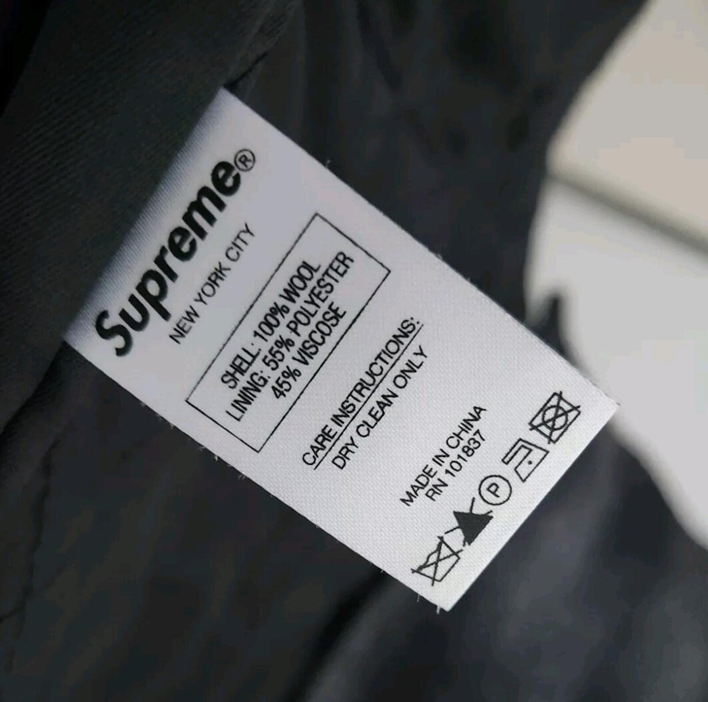 FW16 Supreme Shadow Plaid Woolrich Wool Overcoat Charcoal S Small Coat New