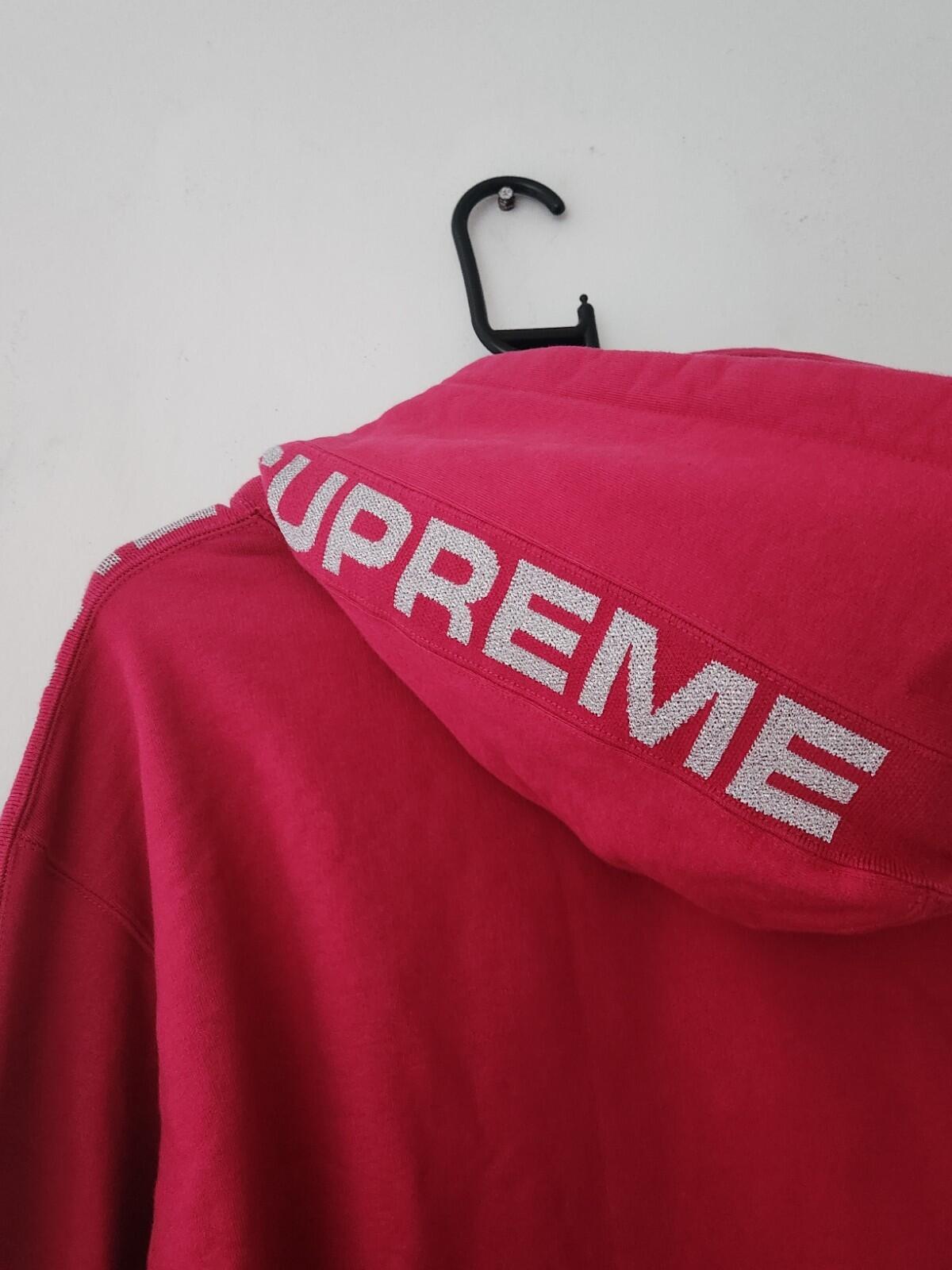 SS20 Supreme Metallic Rib hooded sweatshirt Fuschia hoodie L Large Pink Pullover
