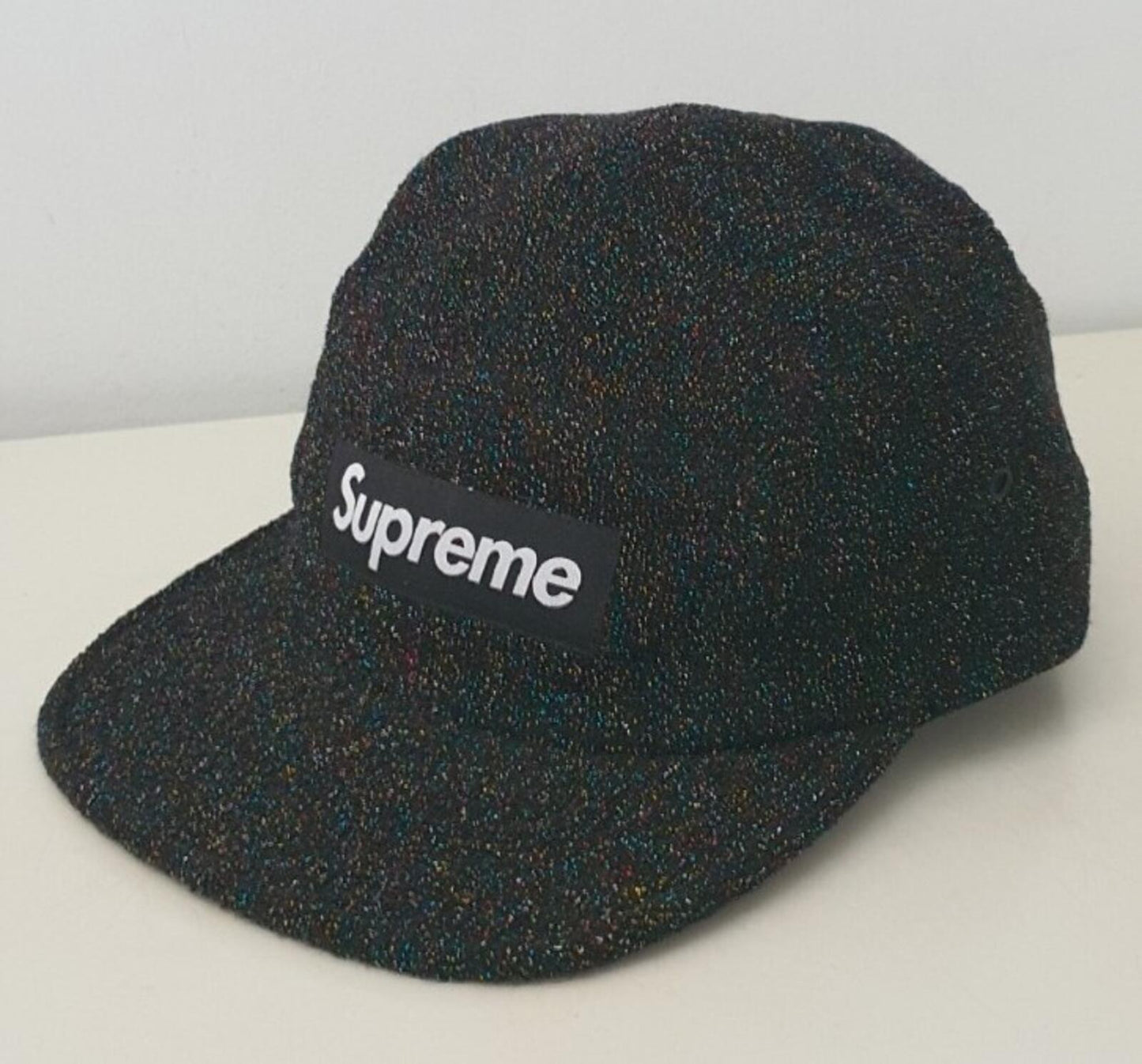 Gorra campamento Supreme Glitter Terry SS19 Negra