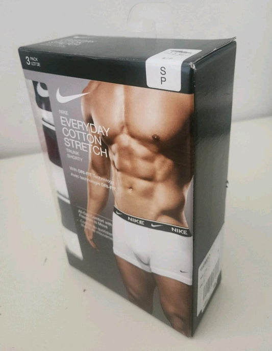 NIKE 3er-Pack Regular Fit Stretch-Baumwoll-Trunks Weiß S Klein Unterwäsche Dri-FIT