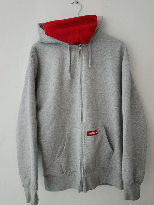 Sudadera con capucha Supreme Double Hood Facemask Zip Up FW22 Talla XL Gris