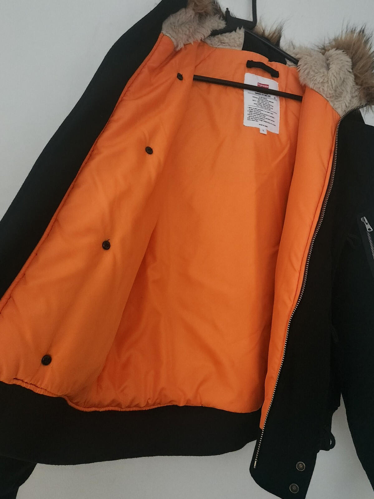 FW18 Supreme Wool N-2B Jacket Black Size L