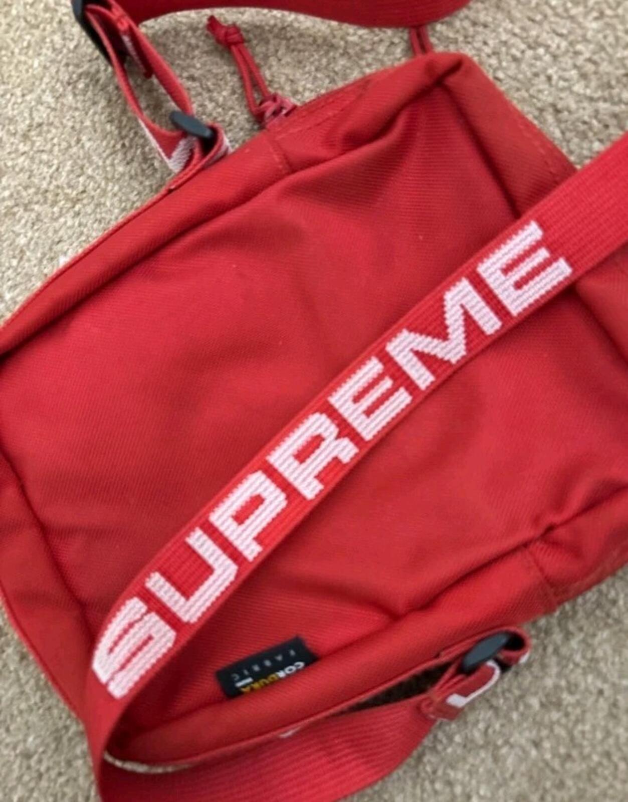 SS18 Supreme shoulder bag Cordura Fabric red side