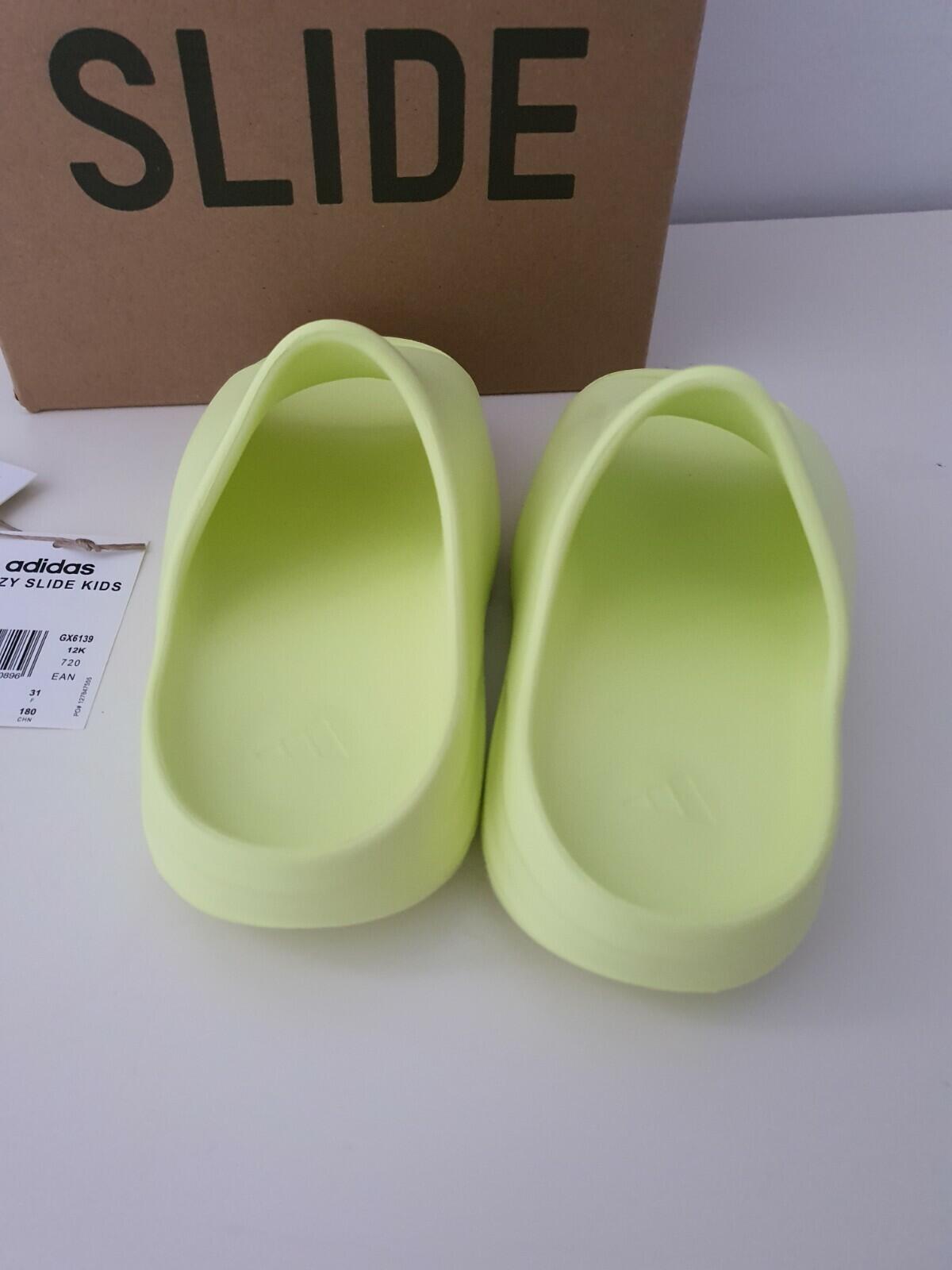 KIDS ADIDAS YEEZY SLIDE US 12K UK 12K EUR 31 neon green KIDS slides Glow Green