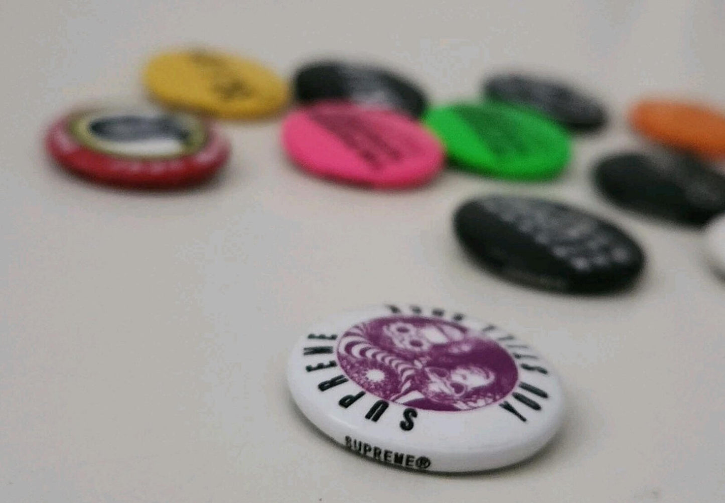 12x Supreme pins metal badges bundle accessories Rare Metal Buttons