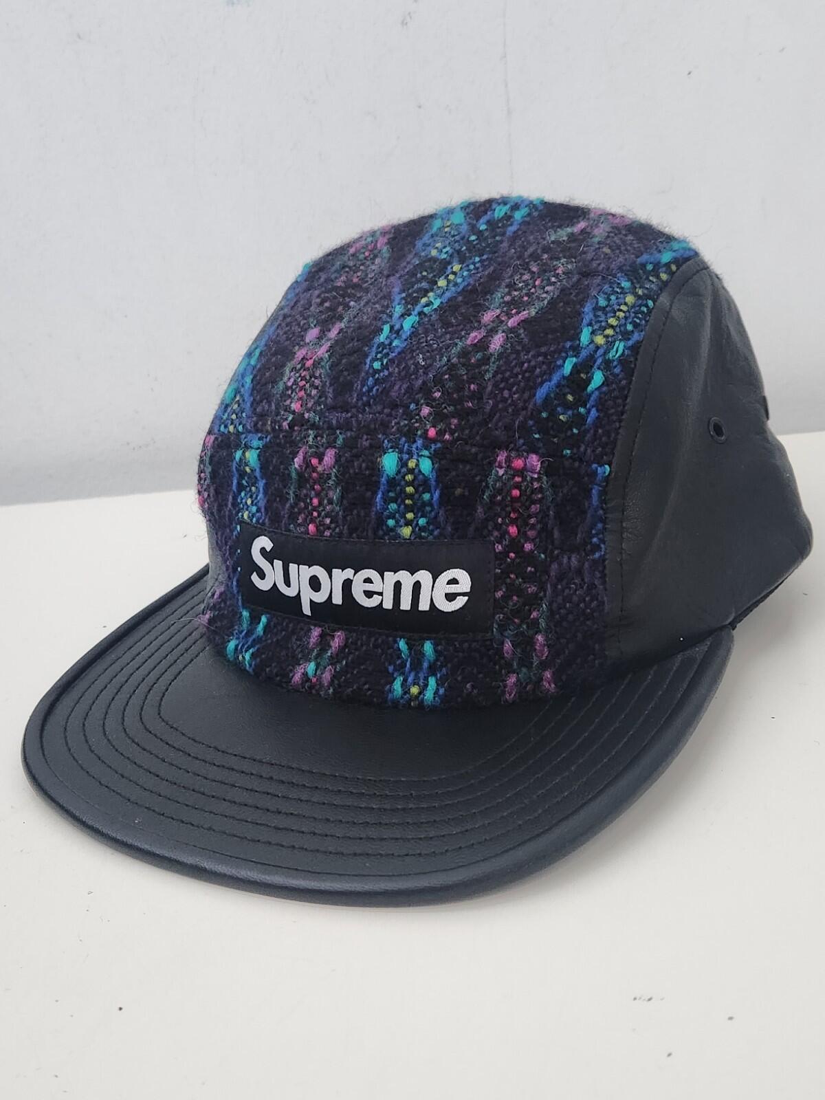 FW13 Supreme Diamond Magee Tweed camp cap Wool Leather Hat box logo vintage 2013