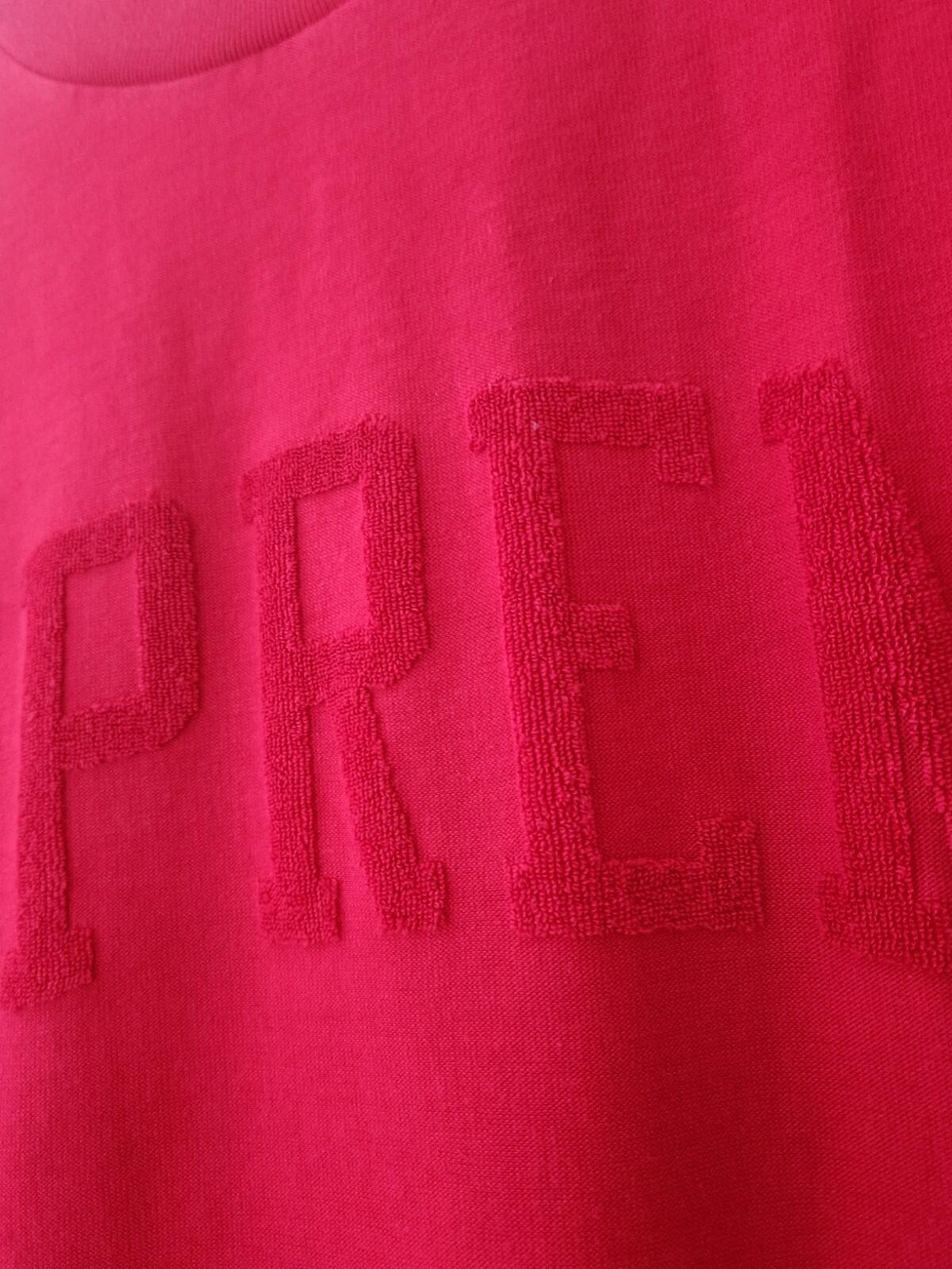 FW19 Supreme Chenille Arc Logo S/S Top camiseta roja talla mediana M