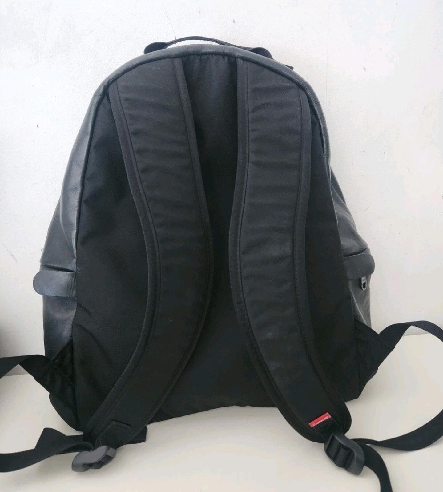 FW17 Supreme x THE NORTH FACE Leather Day Pack schwarzer Rucksack TNF Daypack