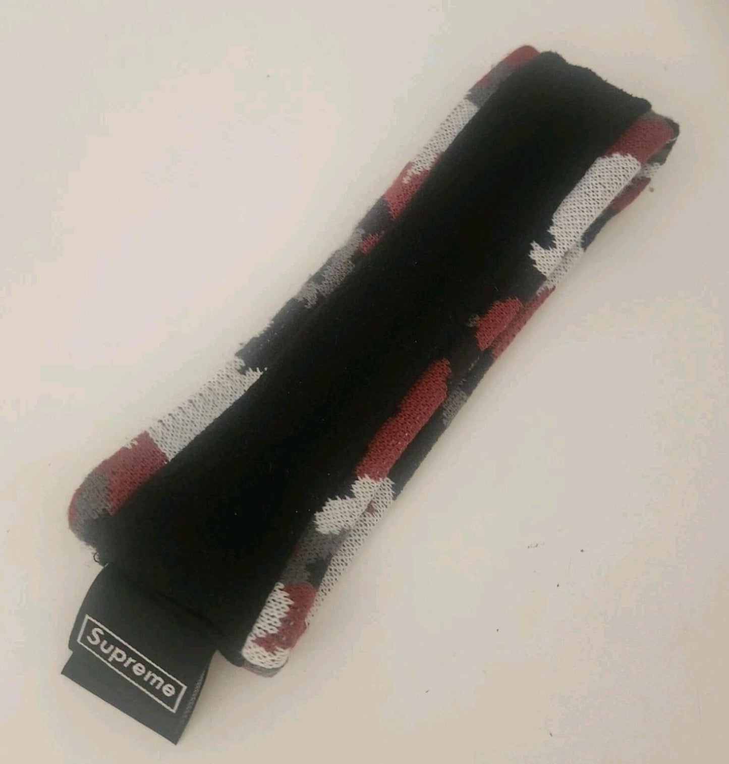 FW17 Supreme New Era Reflective Logo Headband Red Camo
