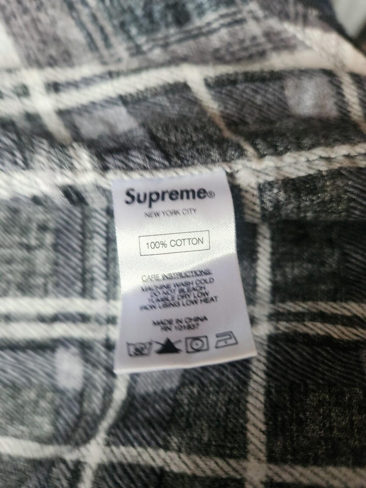 FW16 Supreme Multi Plaid Flanell Jersey Black Top Vintage 2016