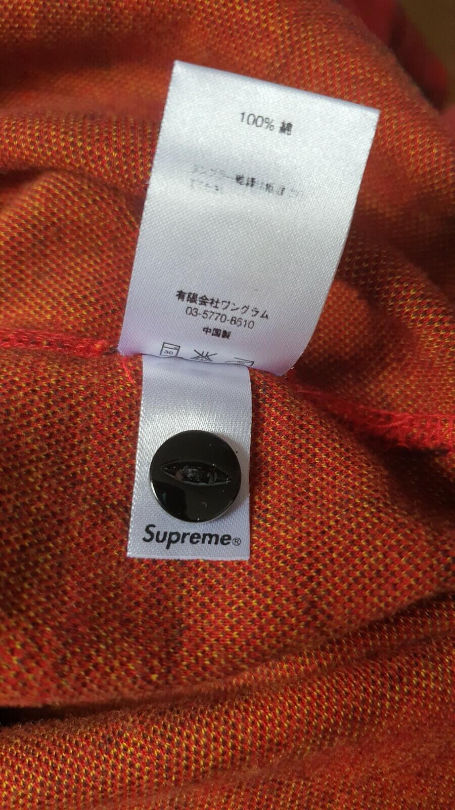 FW14 Supreme Tartan Henley L/S Top Red Plaid Size M