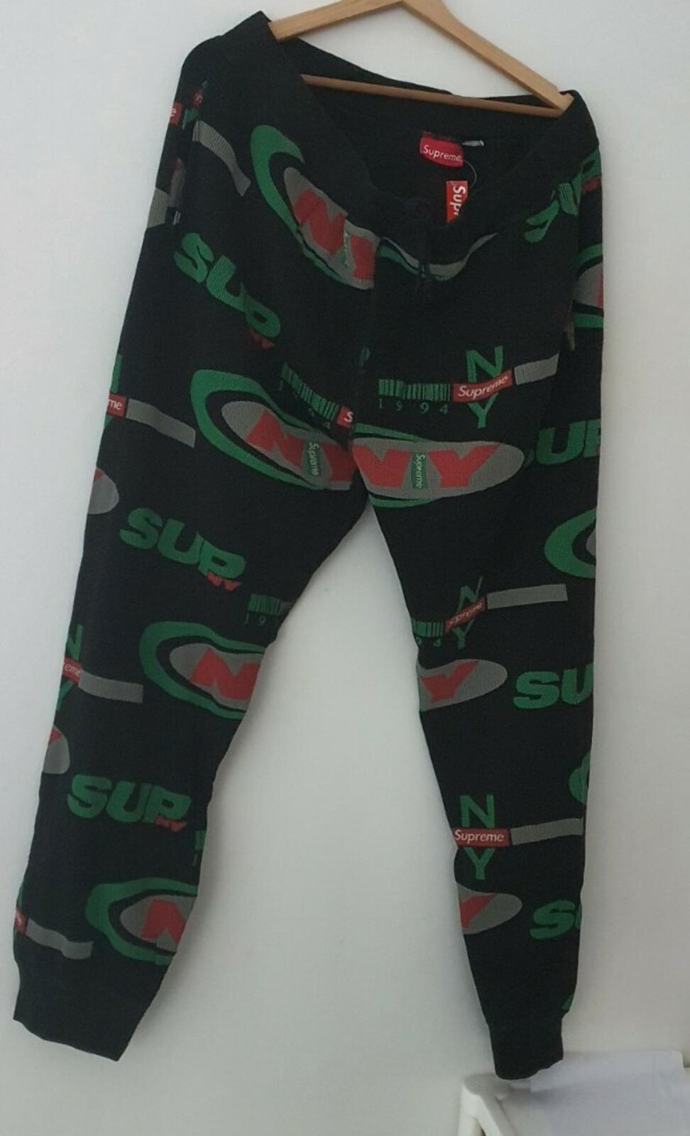 FW18 Supreme NY Waffle Thermal black pant size XL pants trousers New with tag