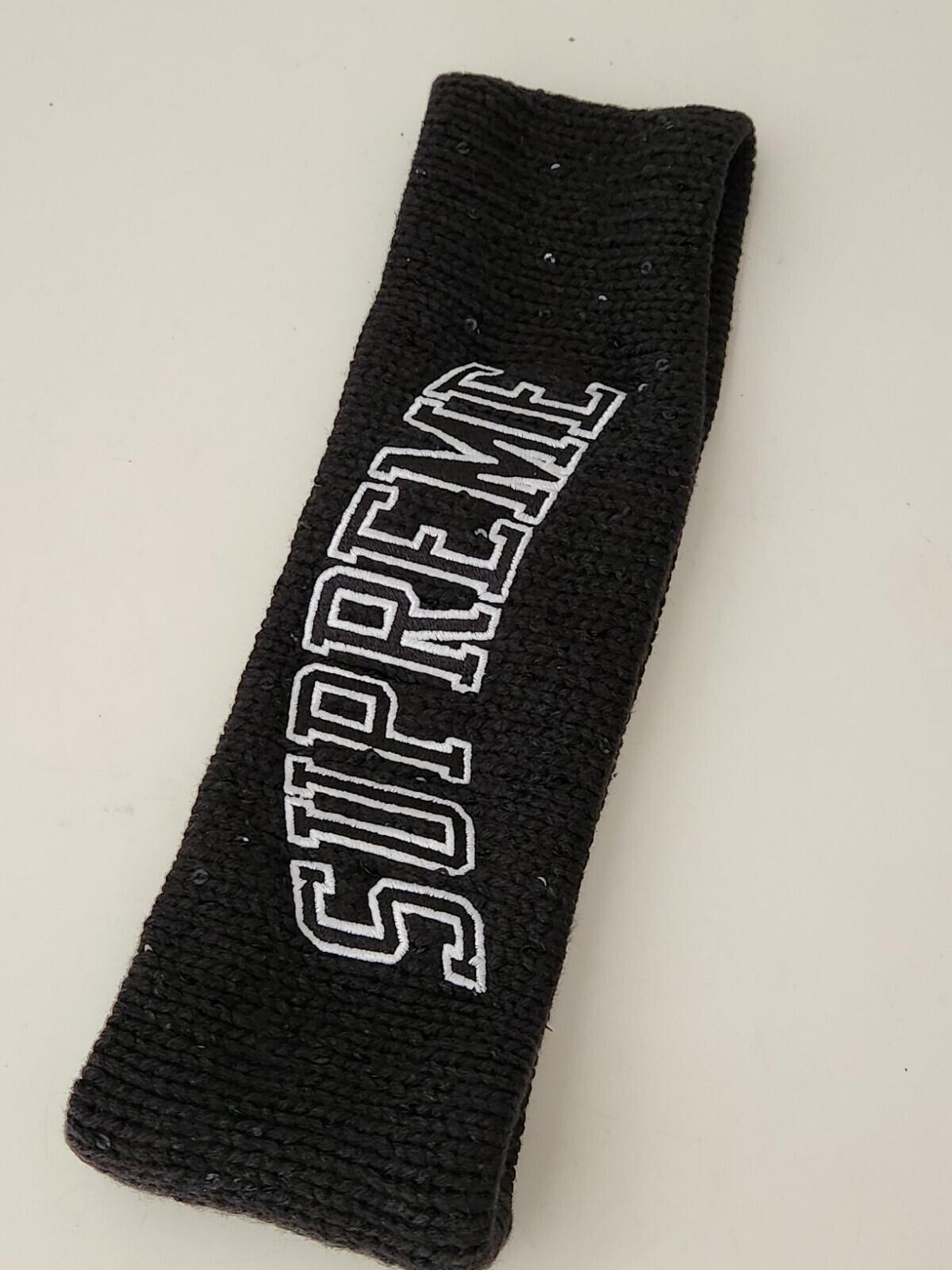 FW18 Supreme New Era Sequin Arc Logo Headband Black