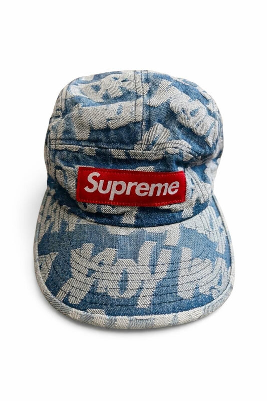 Gorra campamento Supreme Fat Tip Jacquard Denim SS22 Azul