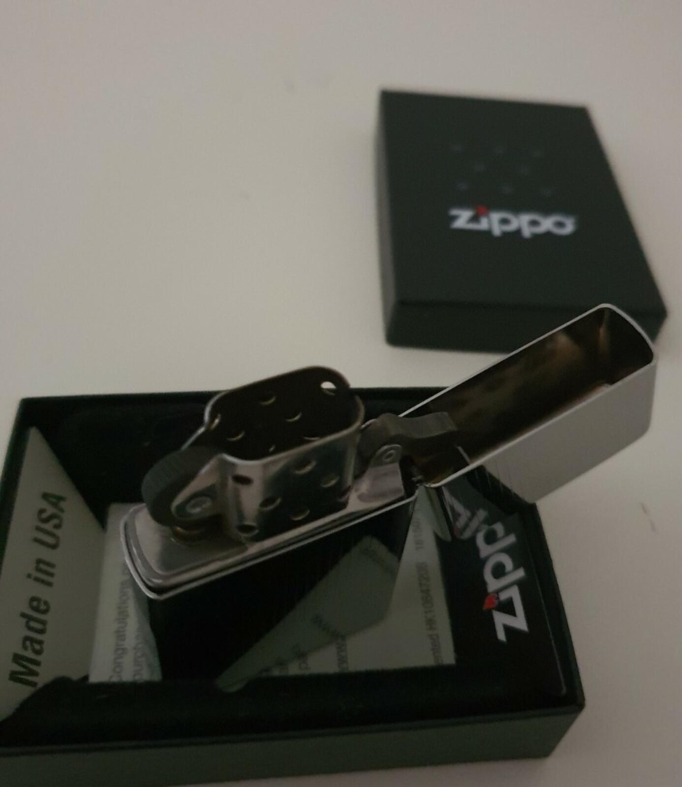 FW15 Supreme Engraved Stripe Zippo silver lighter Rare Accessory