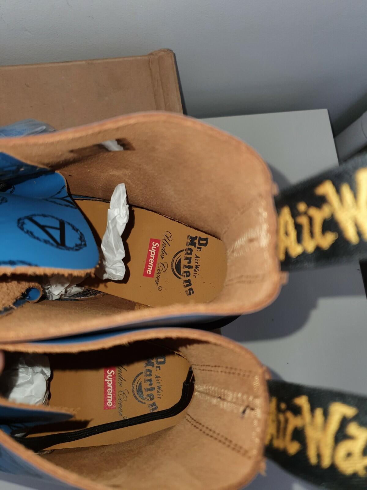FW16 Supreme Undercover Dr. Martens 8-Eye anarchy blue boots UK 10 EUR 45 US 11