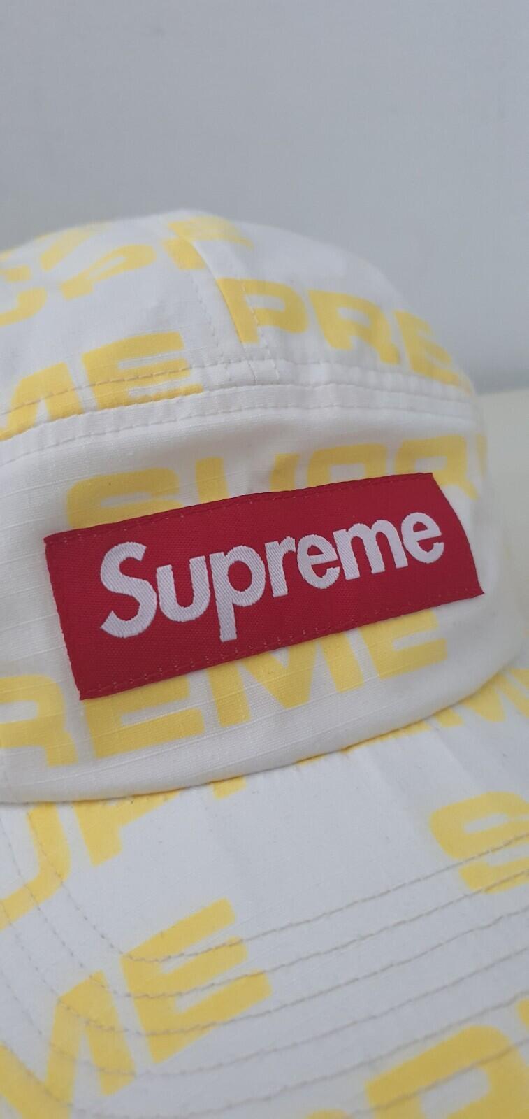 FW20 Supreme Reactive Print Camp Cap White