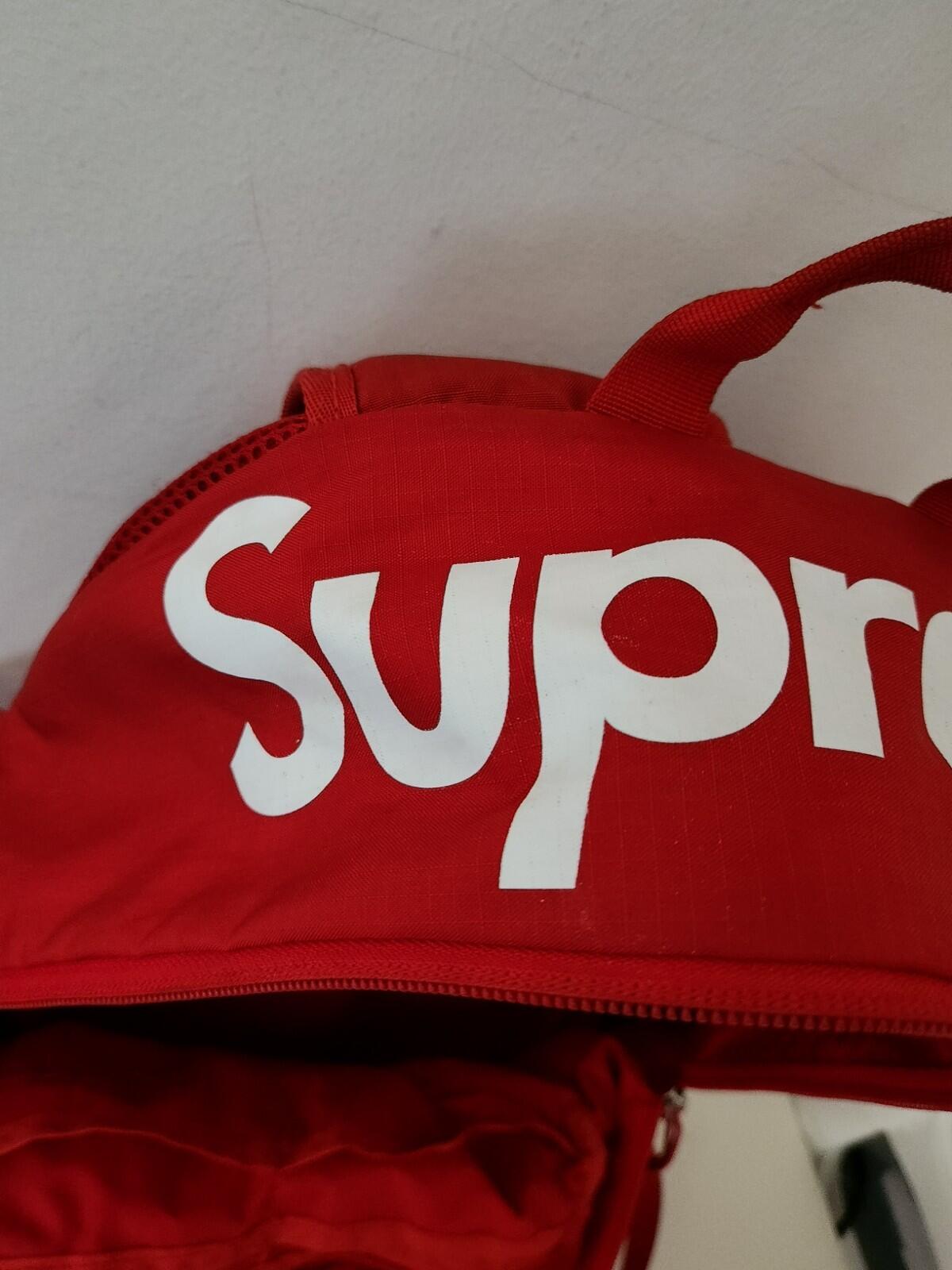 SS16 Supreme red backpack box logo Bag Rare Cordura Fabric