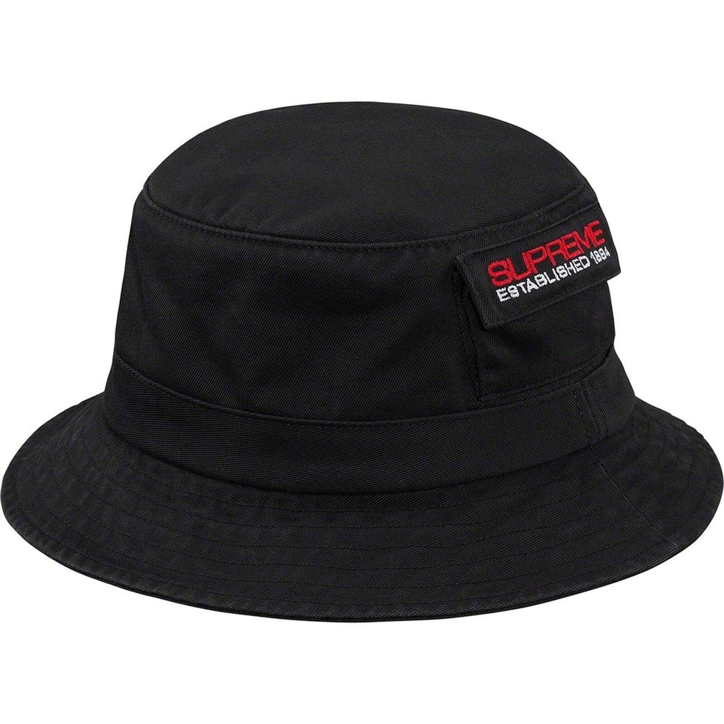 SS19 Supreme Pocket Crusher Größe M/L Schwarz Chino-Twill-Anglerhut hergestellt in den USA