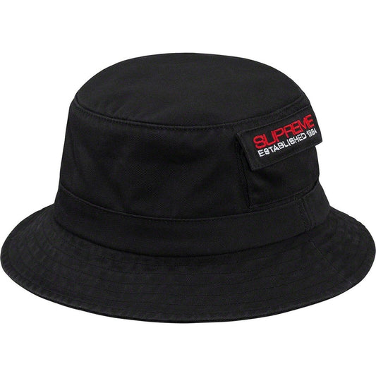 SS19 Gorro tipo pescador Supreme Pocket Crusher Talla M/L Negro sarga de chino hecho en EE. UU.