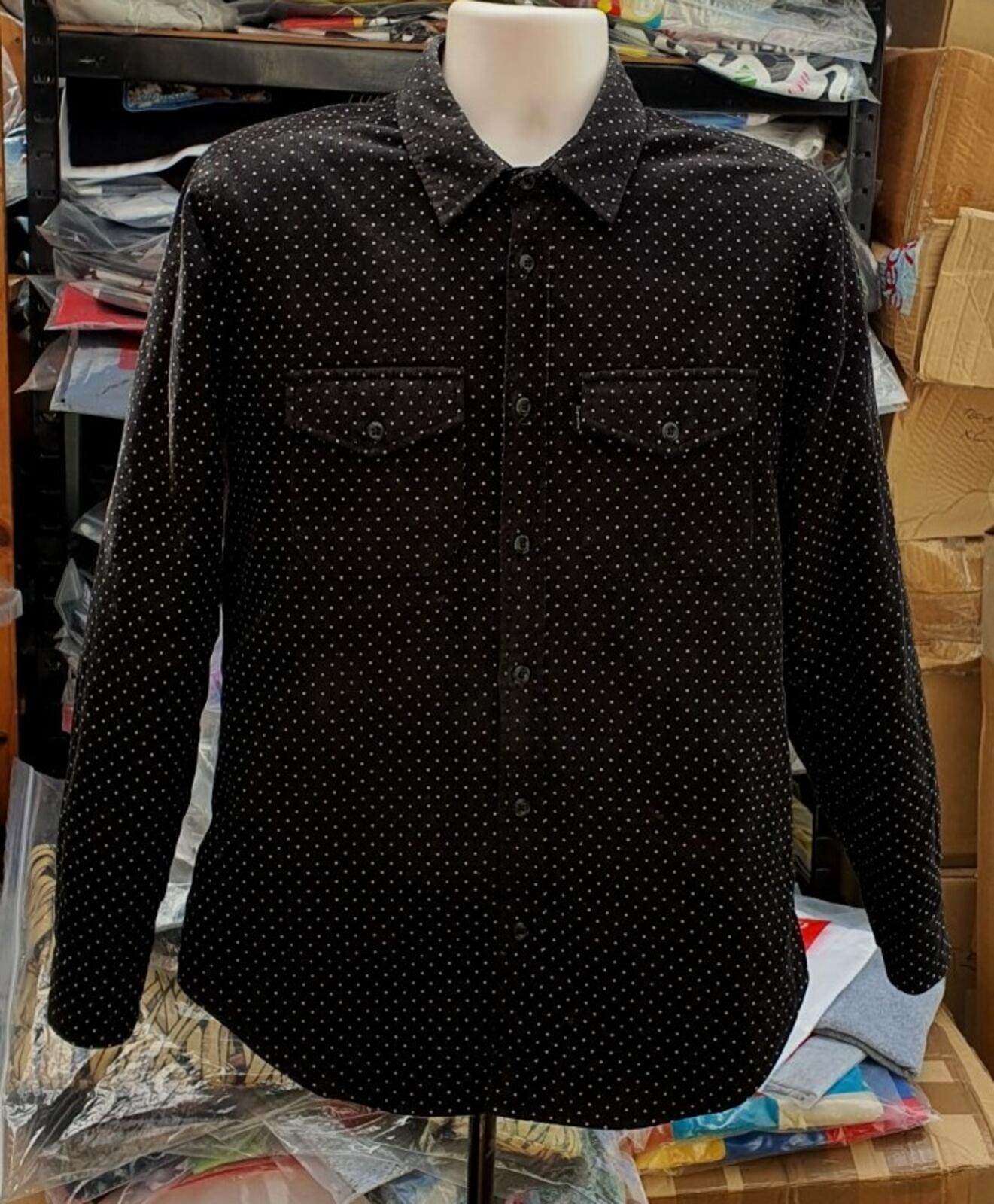 FW13 Supreme Corduroy Polka Dot Gestepptes Hemd Schwarz Größe M