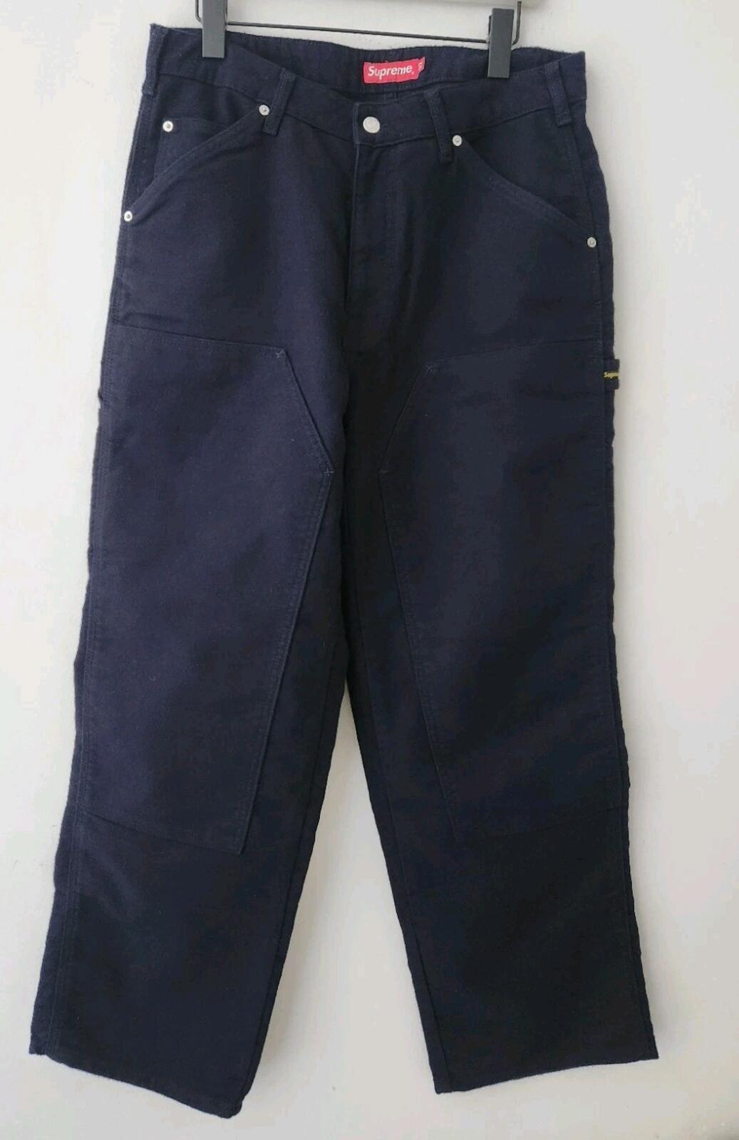 FW22 Supreme Moleskin Double Knee Painter Pant Navy Size M 32 W32 L32