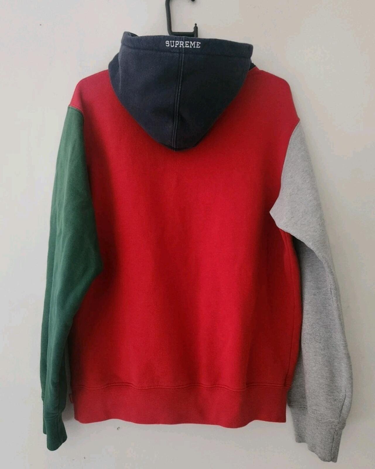 SS19 Supreme S Logo Colorblocked Hooded Sweatshirtsize M medium red hoodie