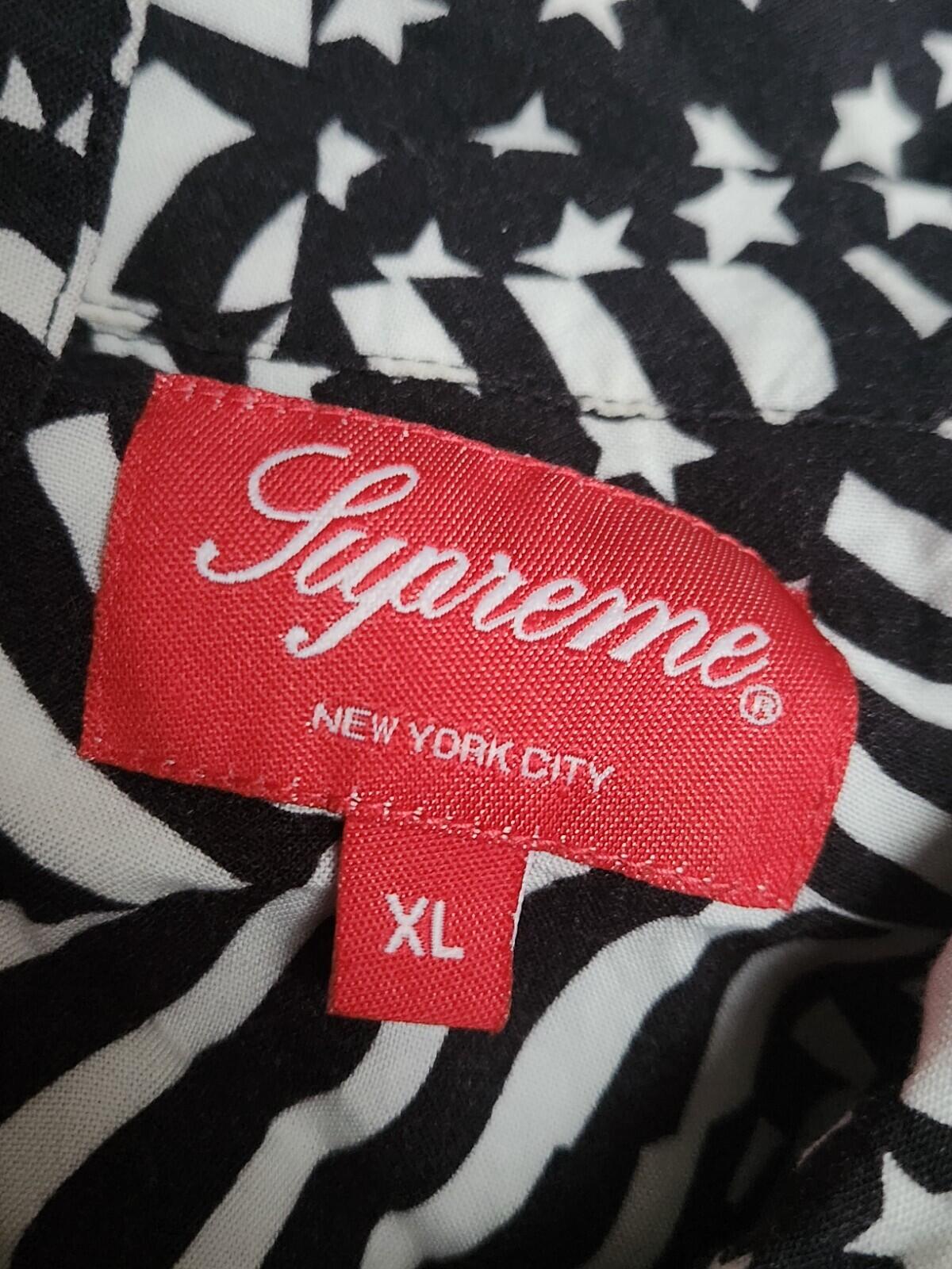 SS20 Supreme Flags Rayon Shirt schwarz Größe XL Kurzarm
