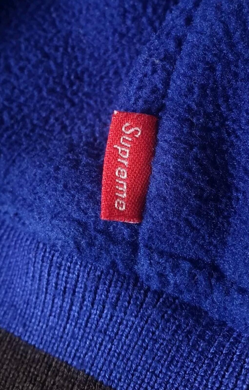 FW14 Supreme Polartec Varsity Jacket Blue Size L