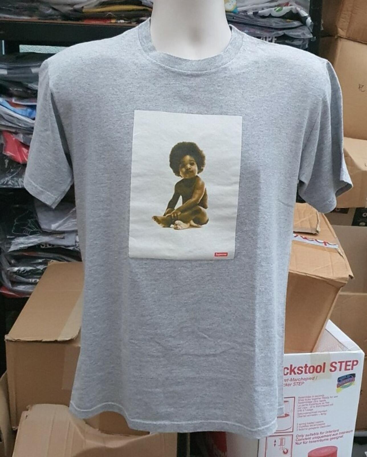 FW11 Supreme Bad Boy Records Biggie Tee Grey Size M