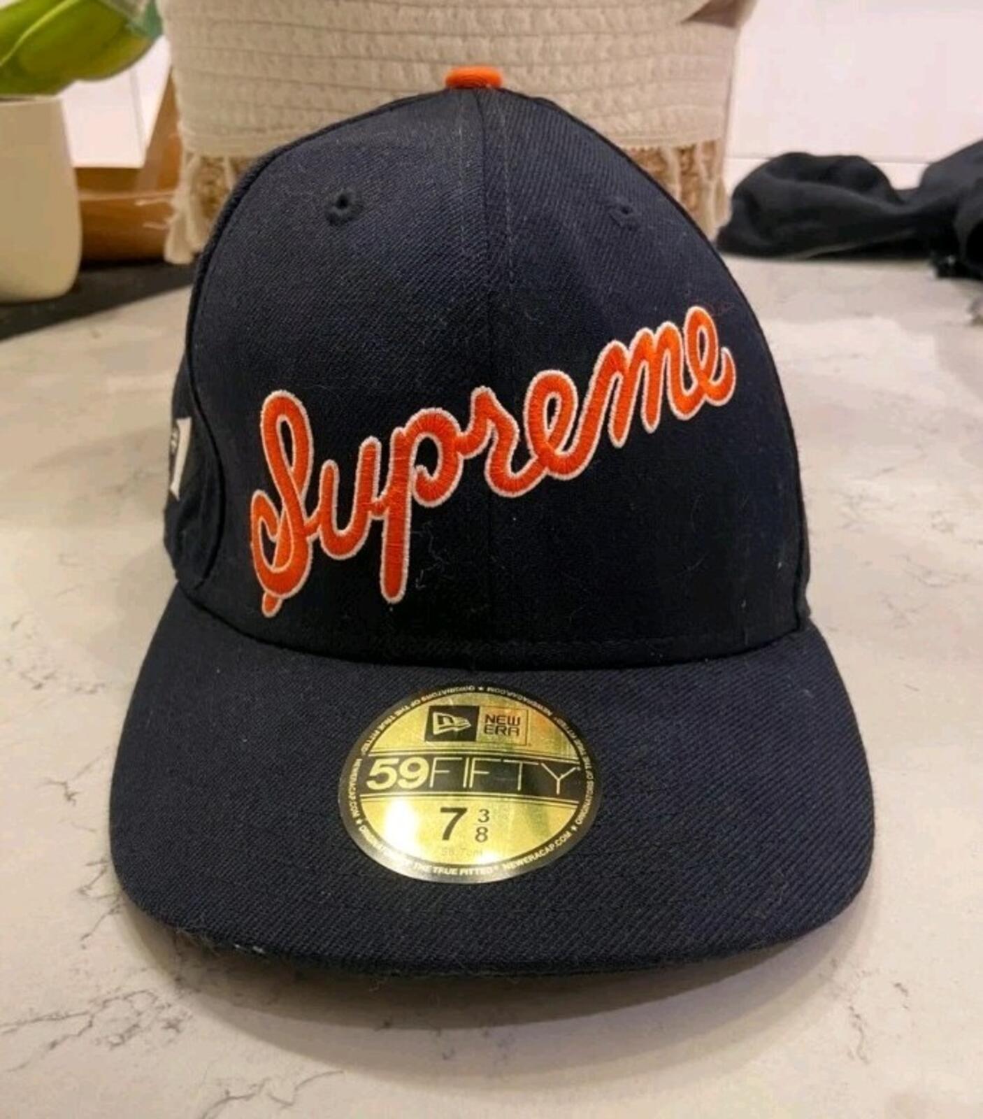 SS12 Supreme NO 1 Script New Era 59fifty fitted cap size 7 3/8