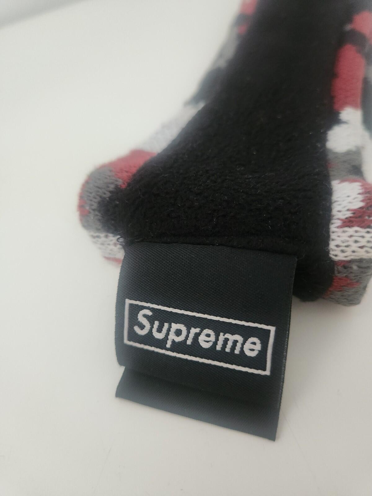 FW17 Supreme New Era Reflective Logo Headband Red Camo