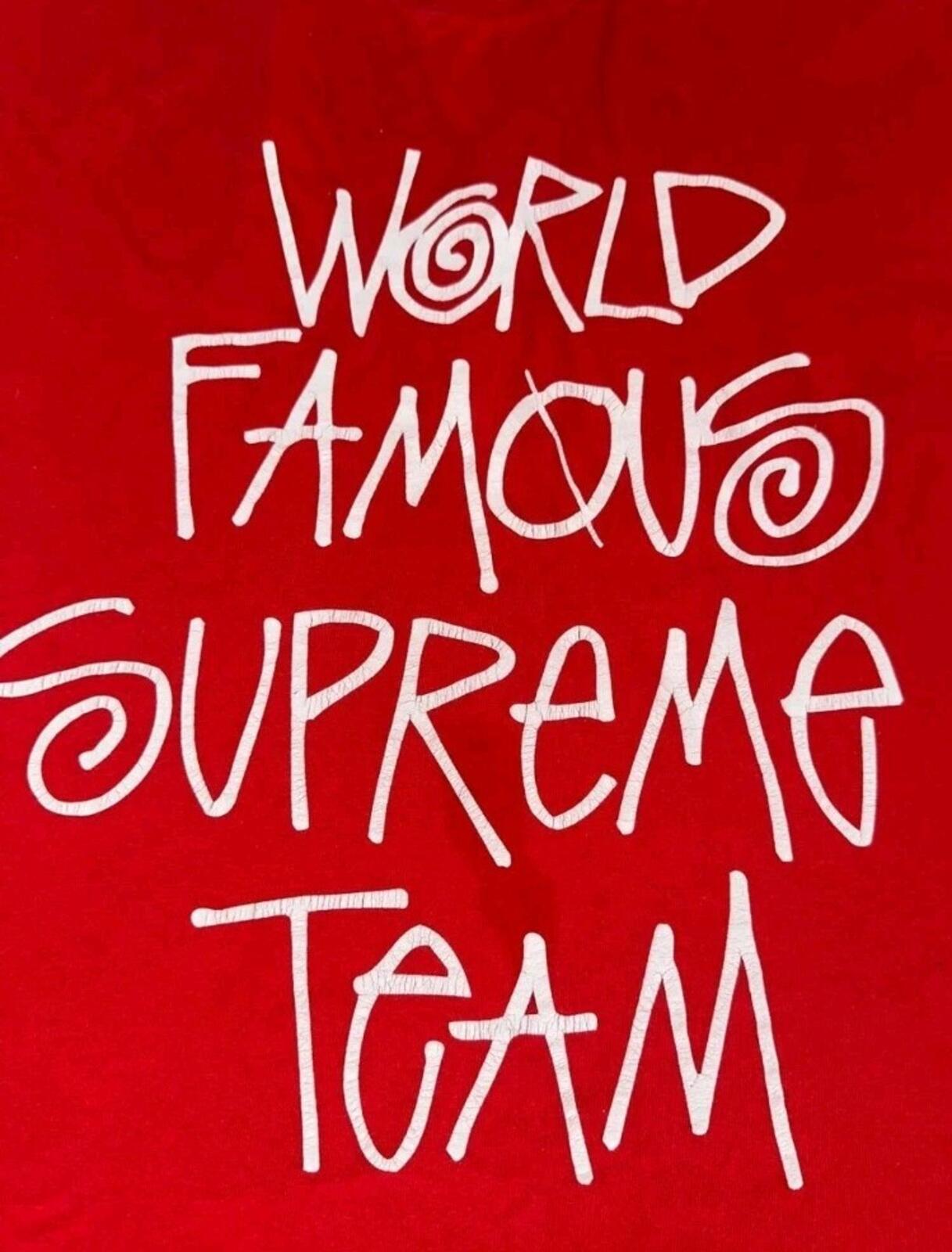 2001 Supreme World Famous Supreme Team Tee Red Size M