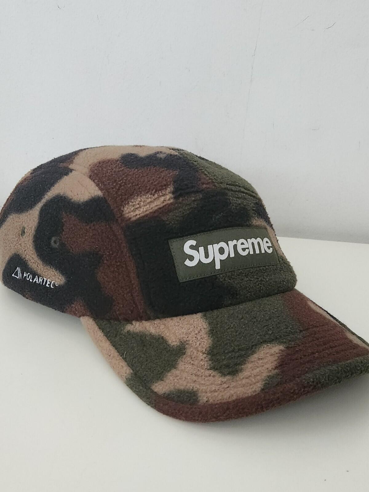 FW22 Supreme x Polartec Camp Cap Woodland Camo hat cap