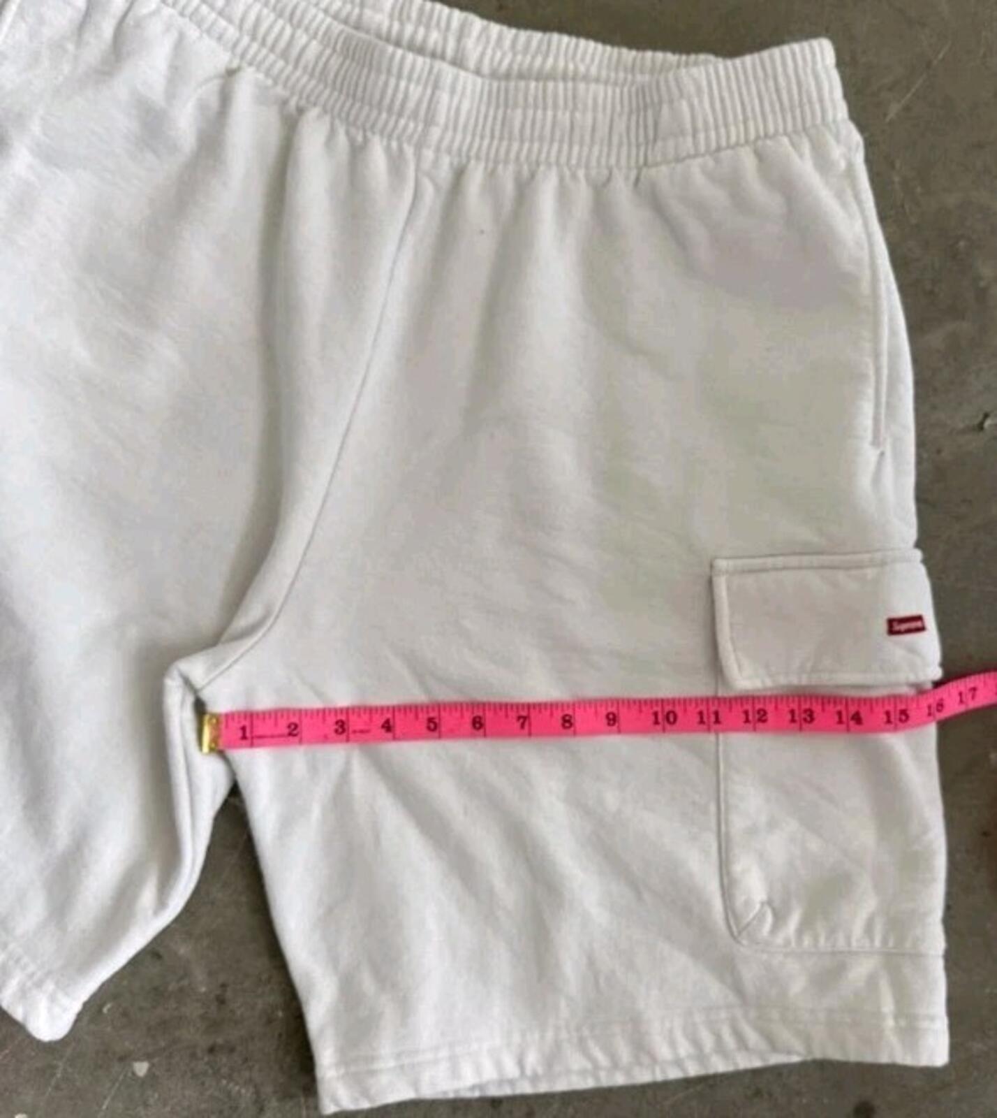 SS23 Supreme Small Box Baggy Cargo Shorts talla XL pantalón corto de chándal blanco