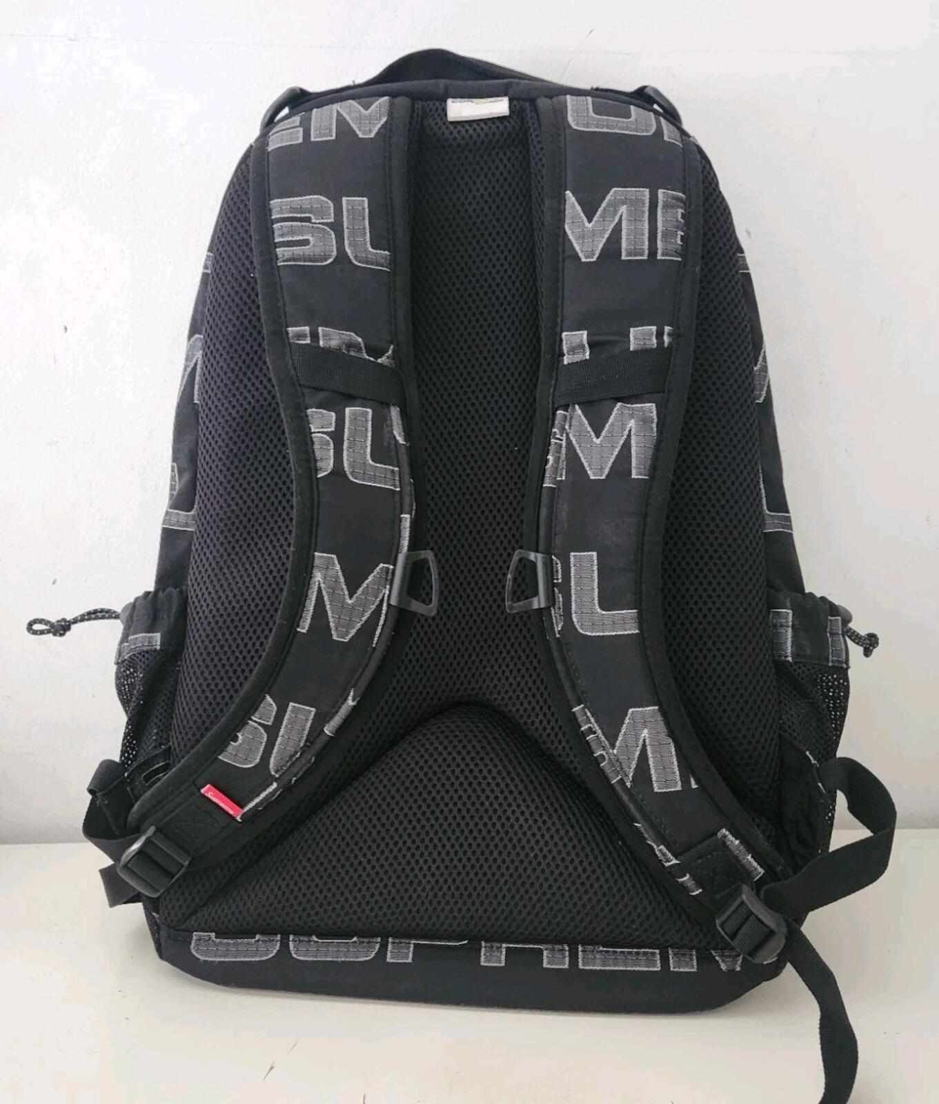 FW21 Supreme backpack Water Resistant  Rucksack Black Bag