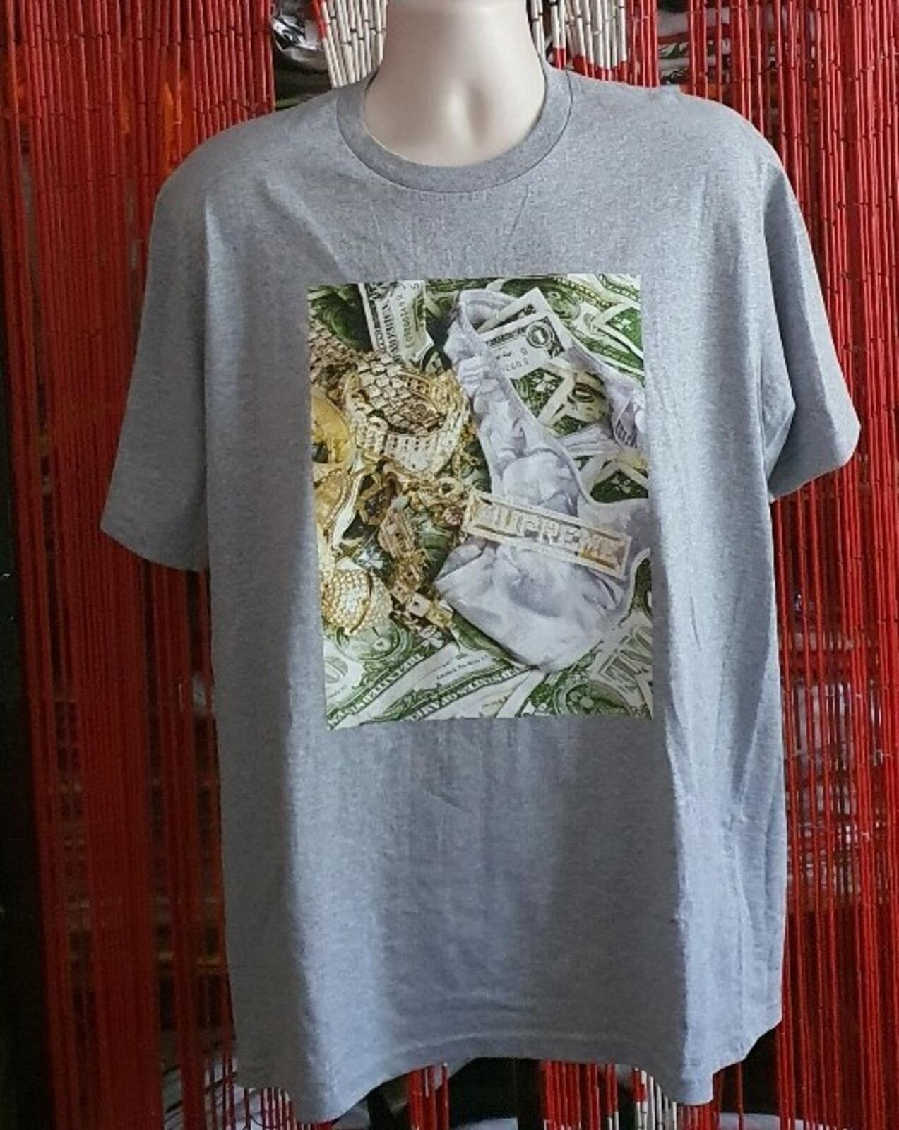 SS20 Supreme Bling camiseta gris jaspeado talla L grande
