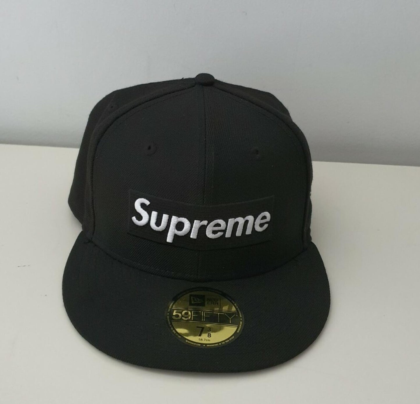 SS17 Supreme New Era Playboy Box Logo Cap Black Size 7 3/8