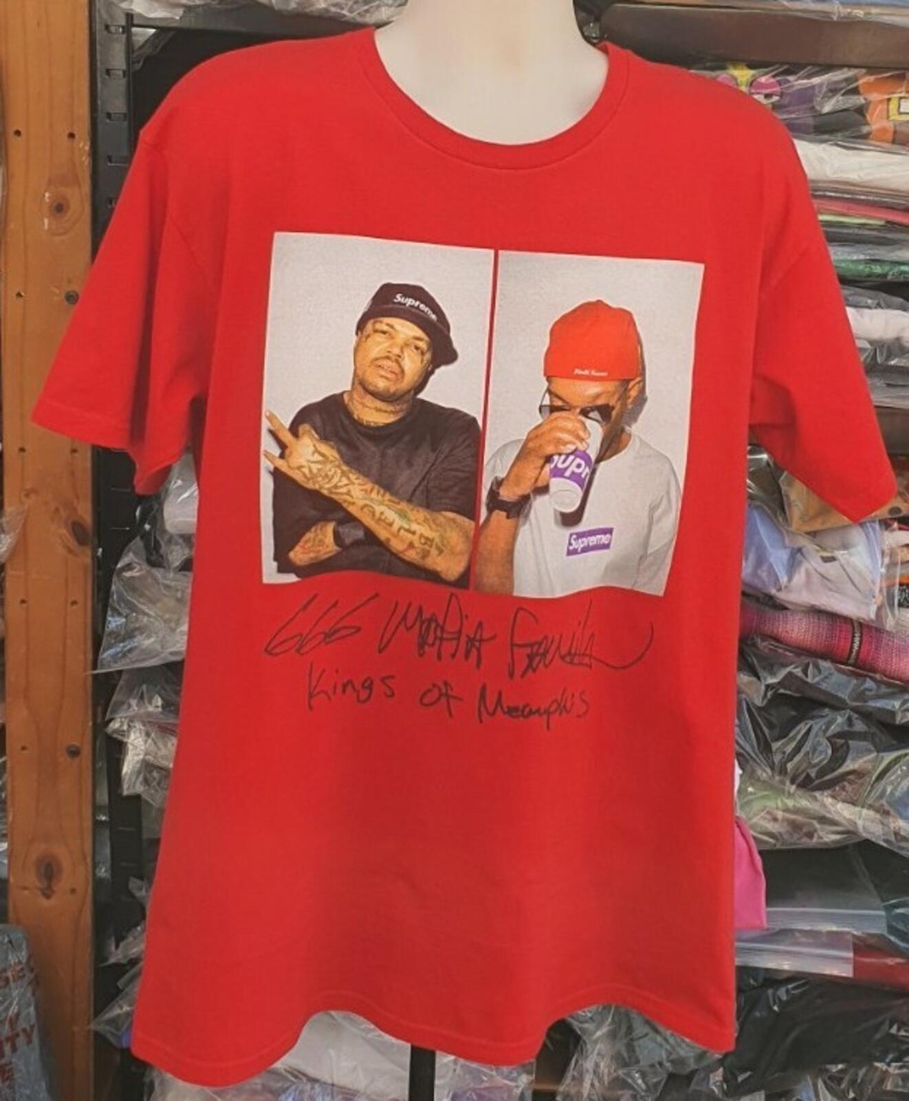 FW12 Supreme Three Six Mafia tee 3 6 red photo T-shirt size L large vintage 2012