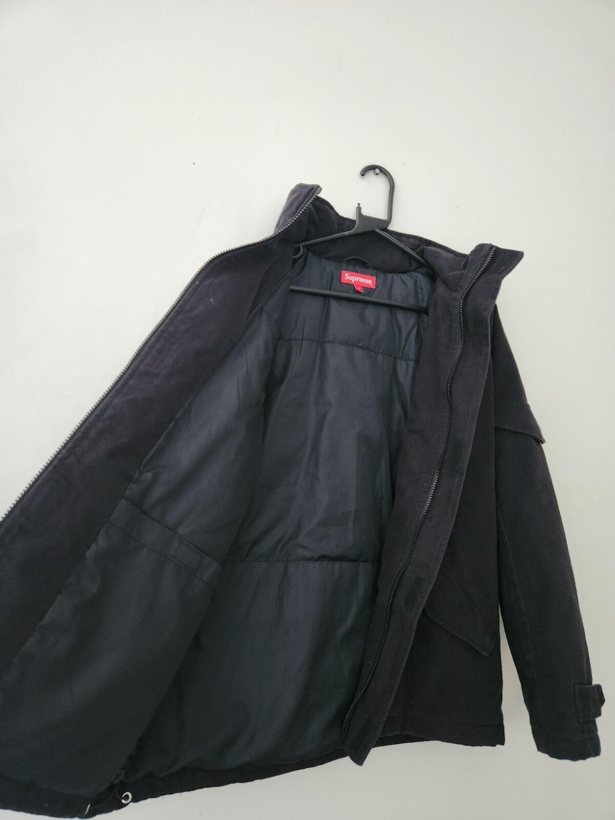 HW22 Supreme Brushed Twill Zip Jacke Größe S Klein Schwarz Twill Utility Herren