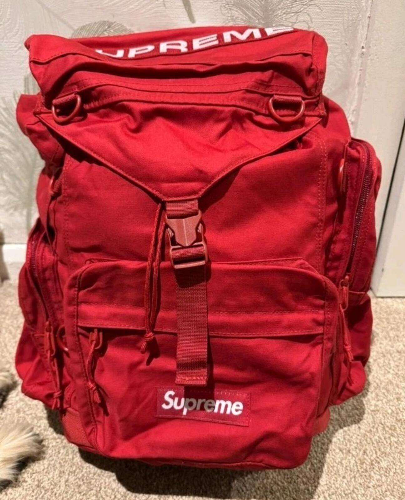 SS23 Supreme Field Backpack Bag Red Water Resistant