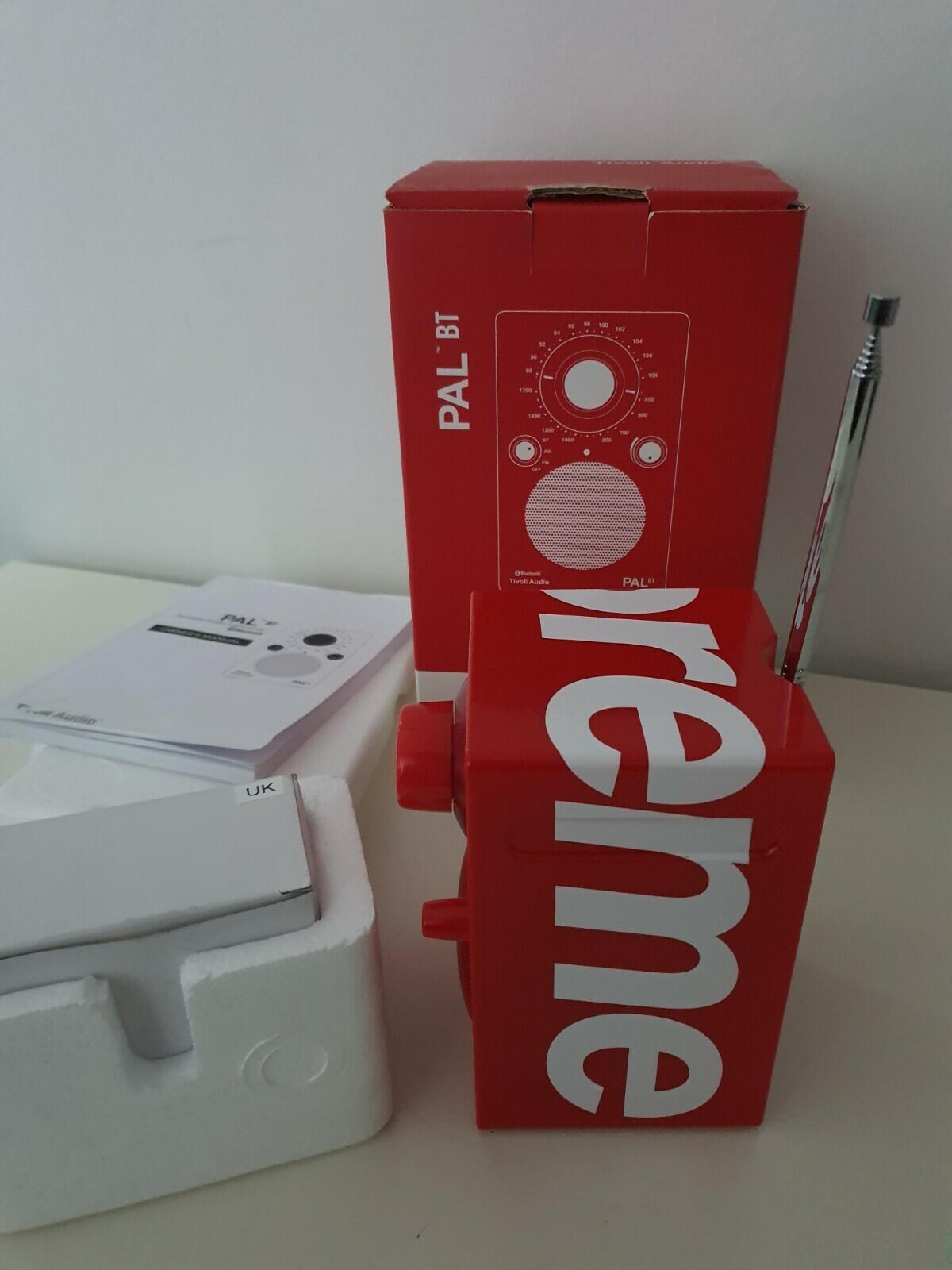 SS18 Supreme x Tivoli audio PAT Bluetooth radio portable red speaker RRP £288
