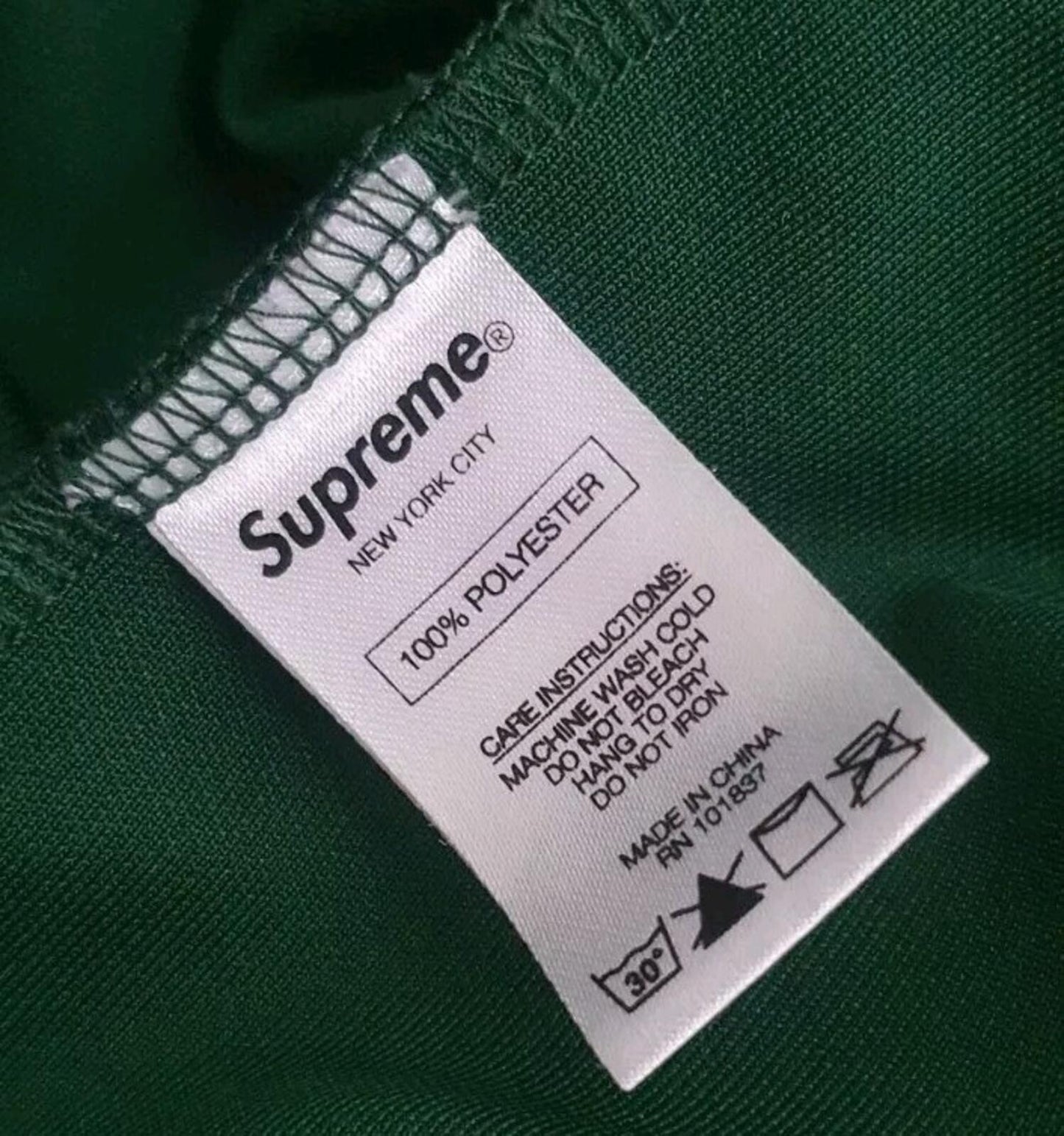 SS17 Supreme Snake Script Logo baseball Jersey M Medium tee t-shirt Green Top