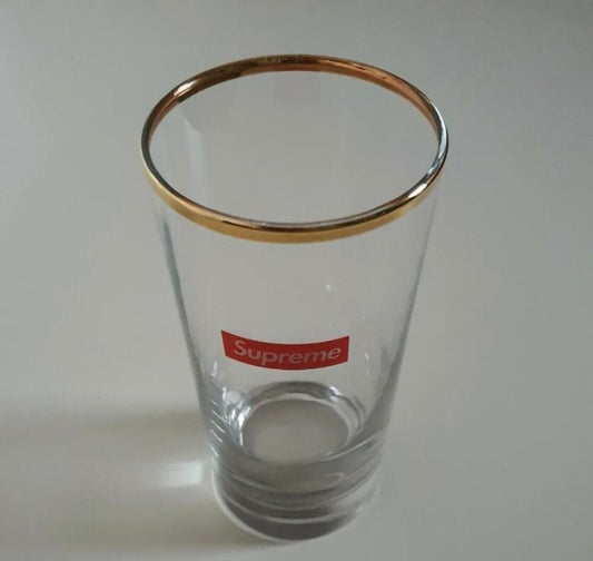 FW15 Supreme Bar Glass transparente pequeño logo de caja rojo Accesorio