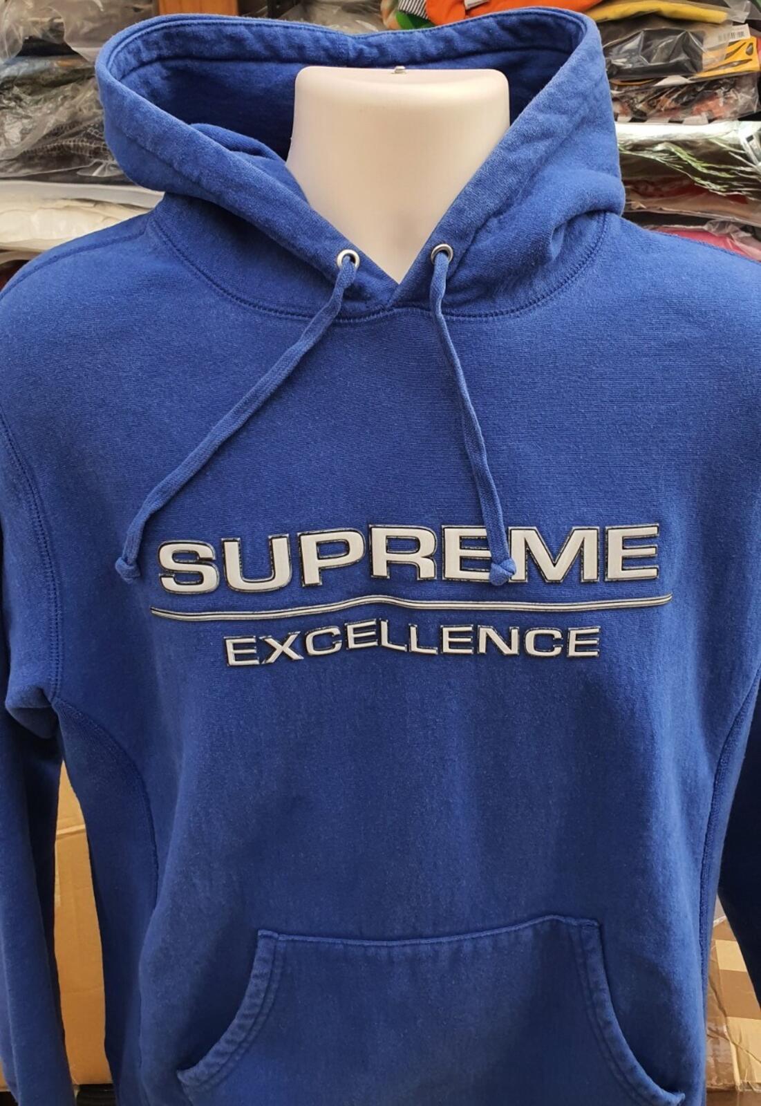 FW17 Supreme Reflective Excellence hooded Sweatshirt M medium blue hoodie royal