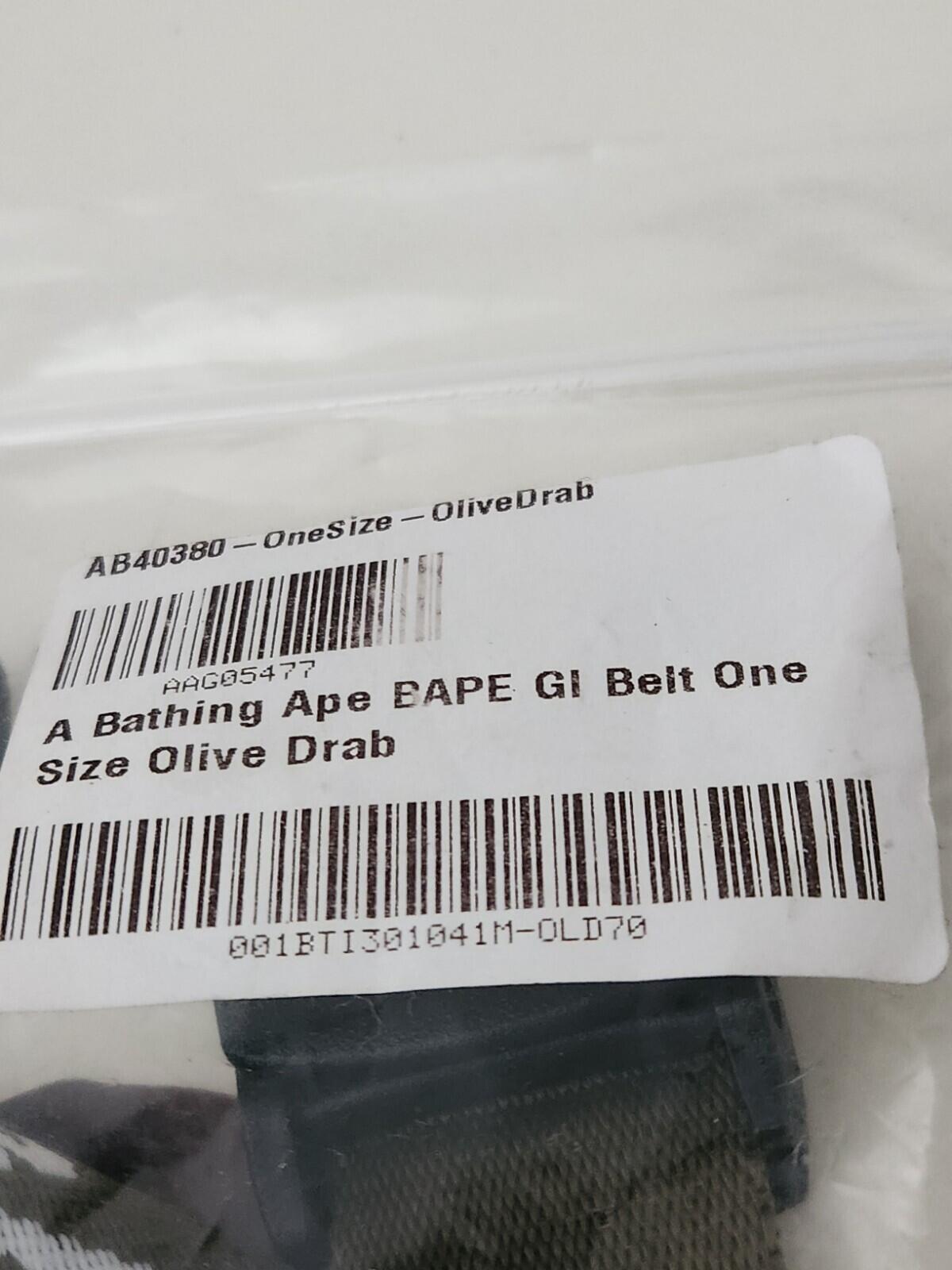 SS22 A BATHING APE Cinturón GI tejido oliva hebilla metálica BAPE Nuevo