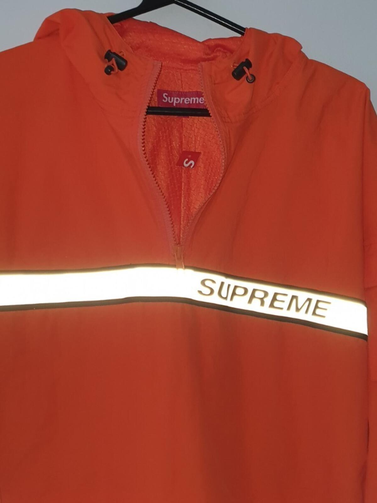 SS18 Supreme Reflective Taping Hooded Pullover L large jacket Water resistant