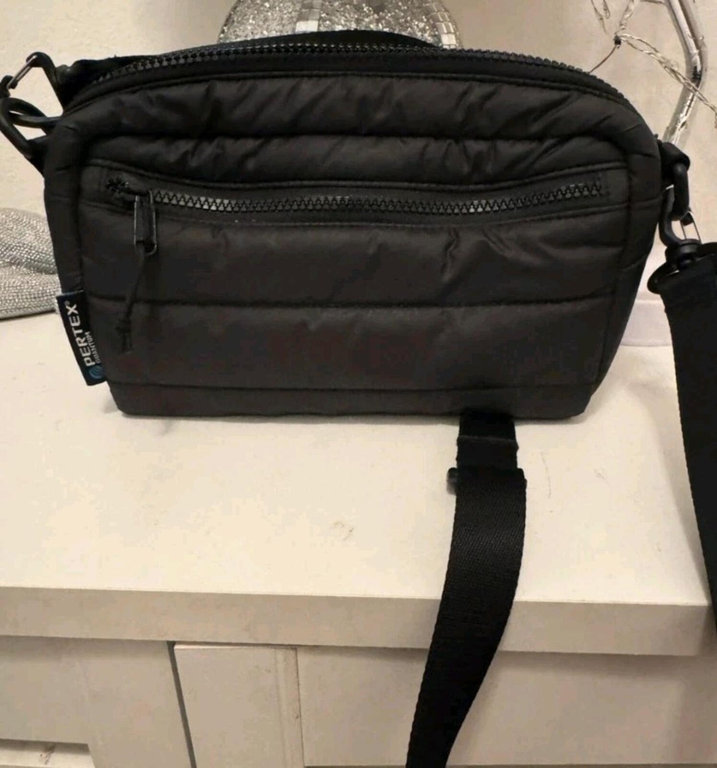 FW22 Supreme Puffer Side Bag Shoulder Black Water Resistant