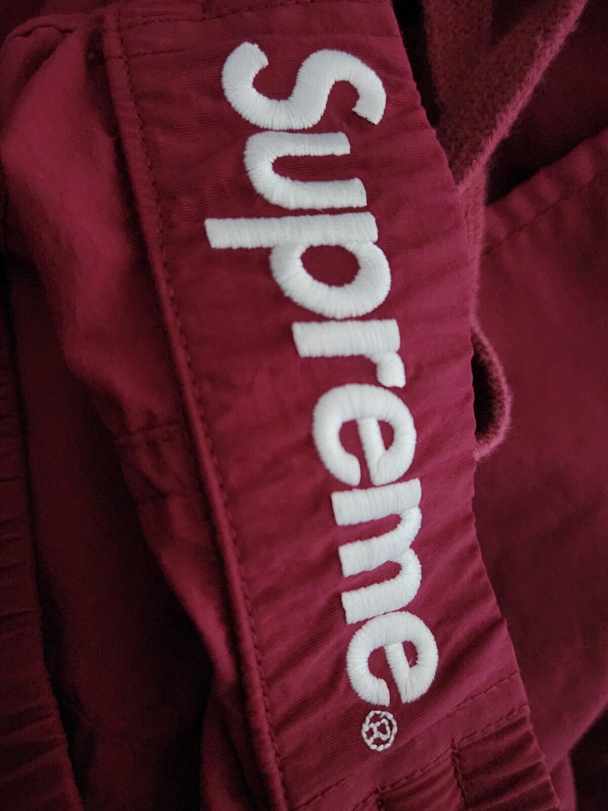 FW19 Supreme Paneled Warm Up Hose Pflaume Größe M Wasserabweisend