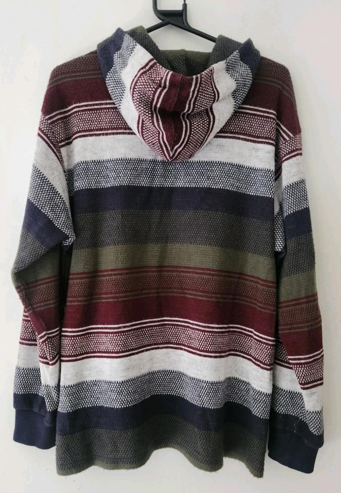 FW18 Supreme Knit Stripe Hooded L/S Top Hoodie Size M Medium Made In Portugal